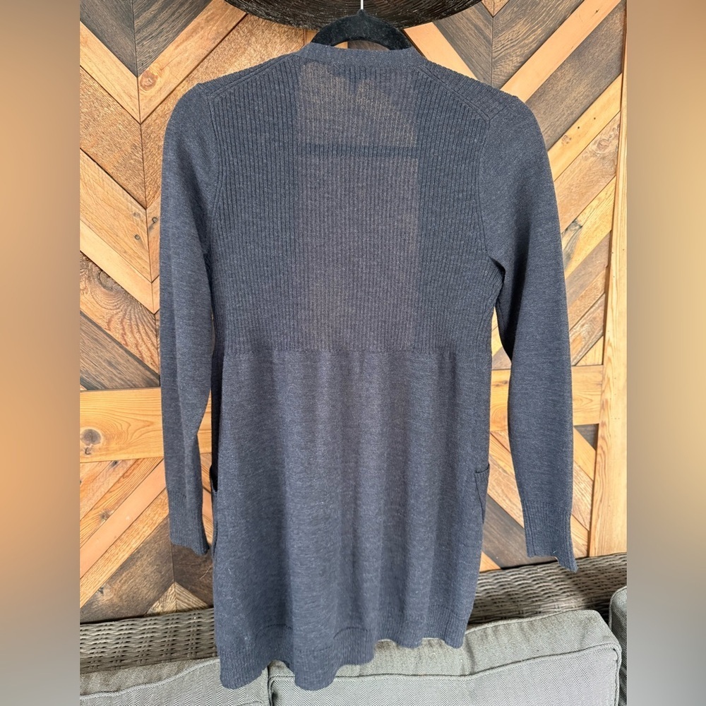 Eileen Fisher Deep Gray Lightweight Wool Cardigan XS - Picture 6 of 8